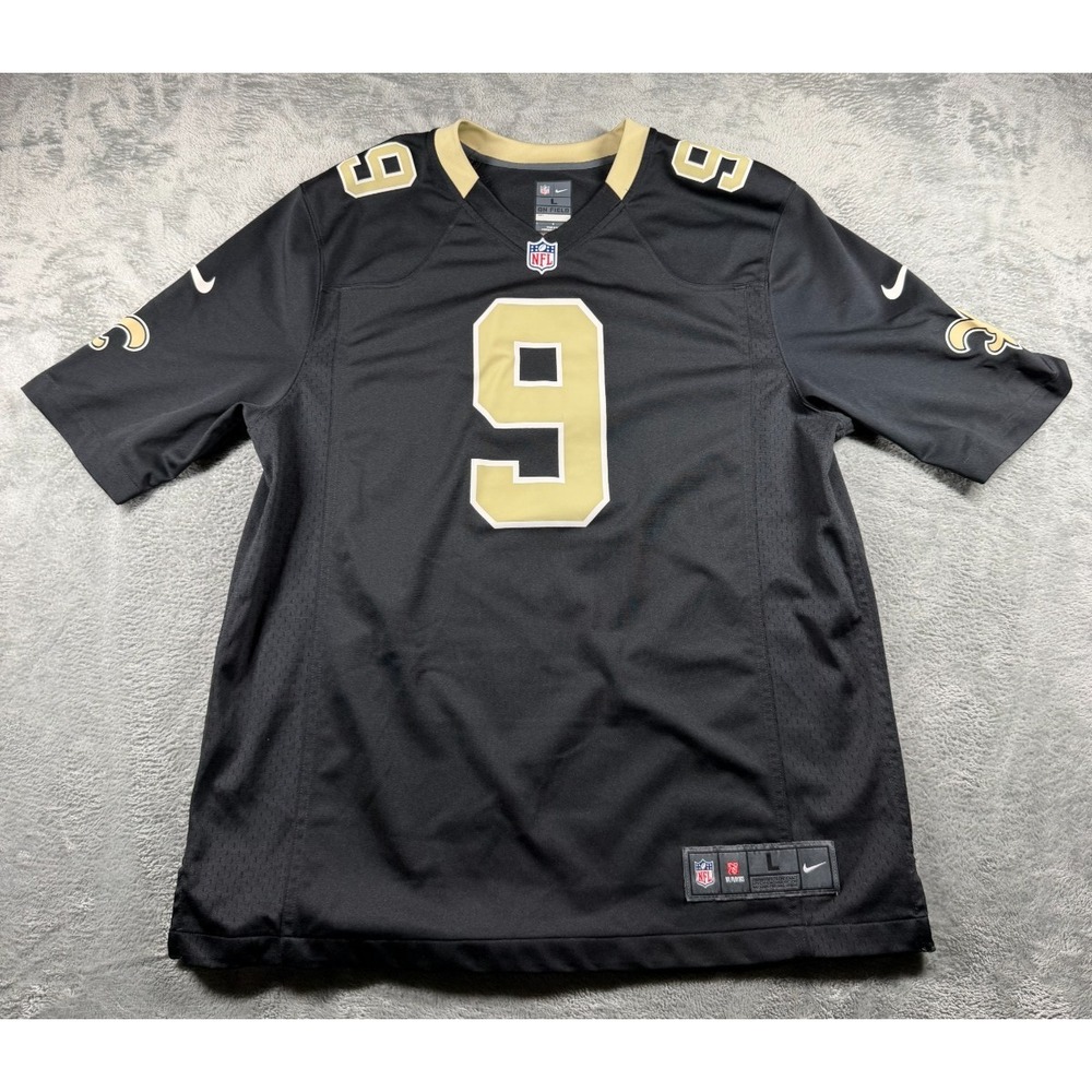 Nike NFL New Orleans Saints Drew Brees #9 On Field Jersey Mens Large Black